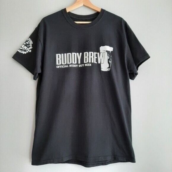 BUDDY BREW Buddy Guy Beer T-shirt Men's Sz L Flawed - Picture 2 of 12